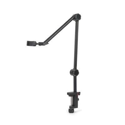 Holder, arm with table mount for microphone, phone, camera