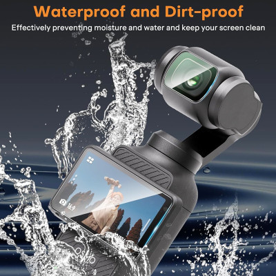 Tempered glass for lens and dipole protection for DJI OSMO Pocket 3 (transparent)