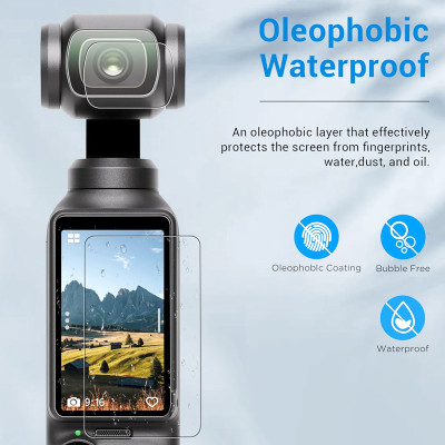 Tvrdené sklo na ochranu objektívu a dipólu pre DJI OSMO Pocket 3 (priehľadné)