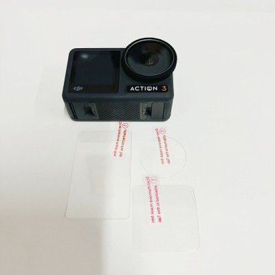 Tempered glass to protect the lens and dipole for DJI Action 3, 4 (transparent)