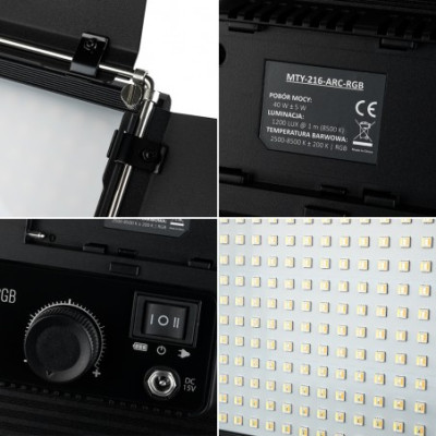 LED panel RGB, MOBULA 216 MITOYA žárovka 2500-8500K