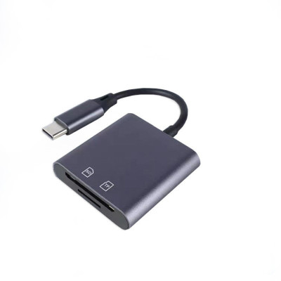 Čtečka SD / TF karet s USB-C konektorem, hliníková