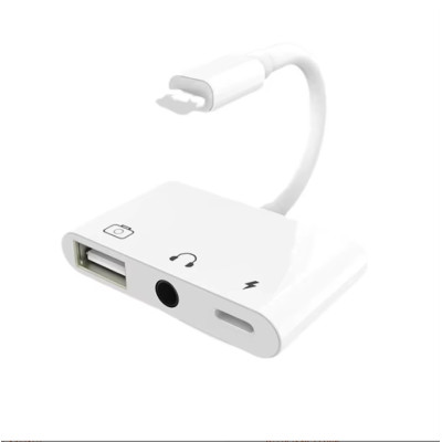 Adapter USB + 3.5 mm Jack + USB-C for devices with Lichtning connector (Iphone)