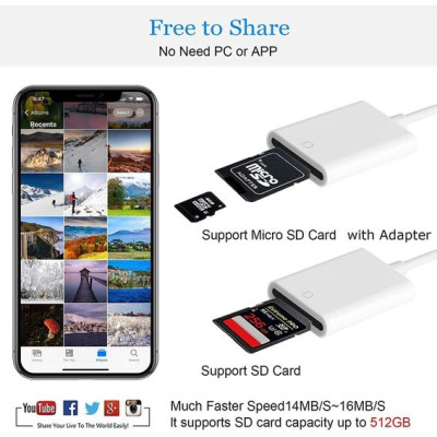Čítačka kariet SD pre zariadenia s konektorom Lightning ( Iphone )