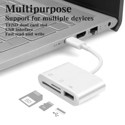 Čítačka kariet SD / TF + USB pre zariadenia s konektorom USB-C