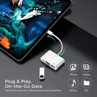 Čítačka kariet SD / TF + USB pre zariadenia s konektorom USB-C