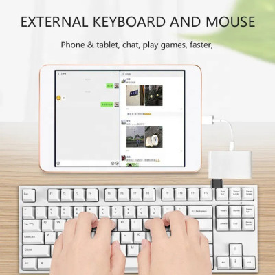 Čítačka kariet SD / TF + USB pre zariadenia s konektorom USB-C