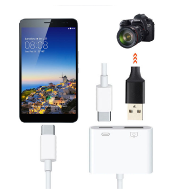 Adaptér s USB-C + USB na USB-C