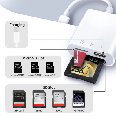 Čtečka paměťových karet SD, TF + Lightning pro zařízení s konektorem Lightning ( Iphone )