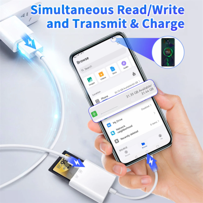 SD, TF + Lightning memory card reader for devices with Lightning connector ( Iphone )