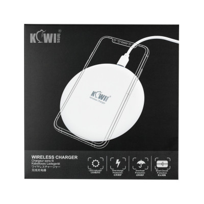 KIWIFOTOS KWC-01 WHITE, Bezdrátová nabíječka pro mobilní telefony, bílá