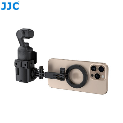 JJC EA-OP3MS, rozširujúci adaptér, držiak kamery DJi Osmo Pocket 3 s nastaviteľným ramenom s magnetickým držiakom na telefón