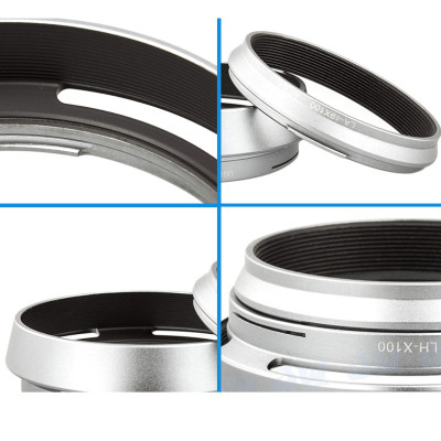 JJC LH-JX100, strieborná náhradná slnečná clona pre Fujifilm LH-X100