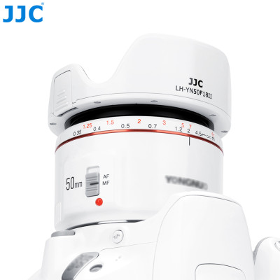 Krytka objektívu JJC pre Yongnuo YN 50 mm f/1,8 II, biela