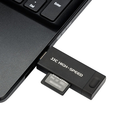 JJC USB čítačka kariet, USB-C, Micro USB - SD, micro SD, čierna