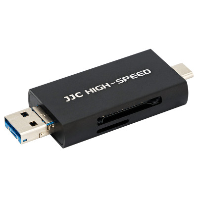 JJC USB čítačka kariet, USB-C, Micro USB - SD, micro SD, čierna