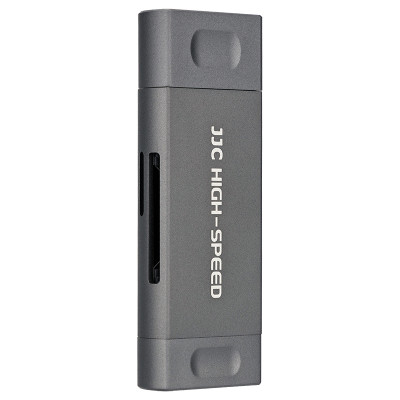 JJC Čtečka karet USB, USB-C, Micro USB - SD, micro SD, šedá