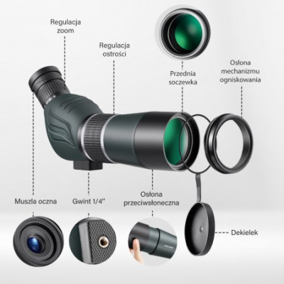 K&F Concept 20-60x 60mm BAK4 monoculars with minifocal and phone holder