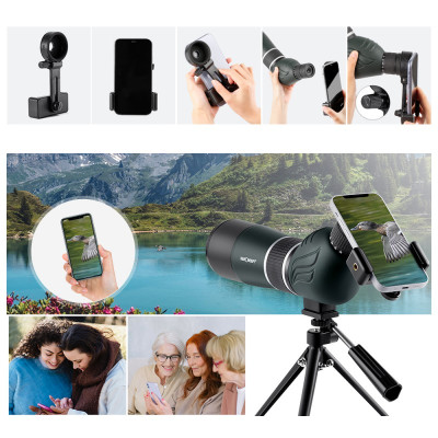 K&F Concept 20-60x 60mm BAK4 monoculars with minifocal and phone holder