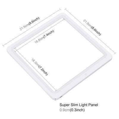 Puluz Bezstínový LED panel 20cm, pro spodní osvětlení pro focení produktové fotografie