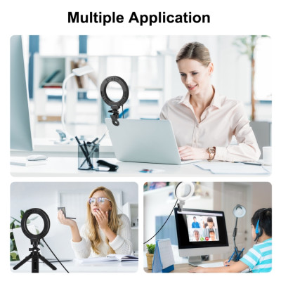 PULUZ 4,7 inch 12cm Round Light with clip for tablet, laptop, monitor