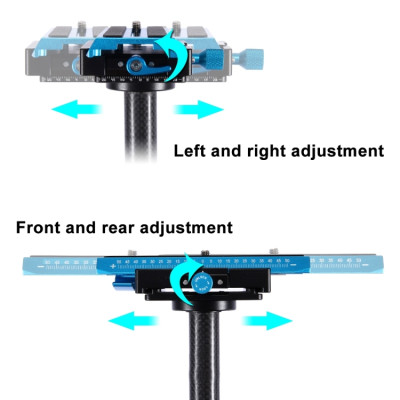 PULUZ 38,5-61 cm carbon handheld stabilizer for DSLR and DV digital video and cameras, load range: 0,5-3 kg (blue)