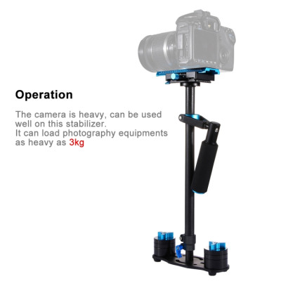 PULUZ 38,5-61 cm carbon handheld stabilizer for DSLR and DV digital video and cameras, load range: 0,5-3 kg (blue)