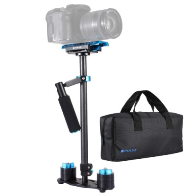 PULUZ 38,5-61 cm carbon handheld stabilizer for DSLR and DV digital video and cameras, load range: 0,5-3 kg (blue)