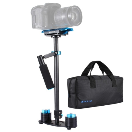 PULUZ 38,5-61 cm carbon handheld stabilizer for DSLR and DV digital video and cameras, load range: 0,5-3 kg (blue)