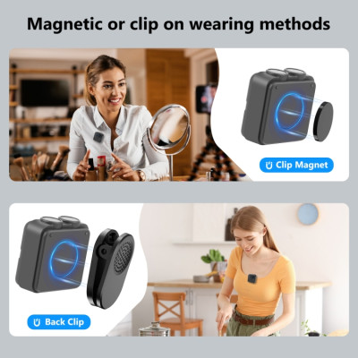 PULUZ SmartLink WS300 Magnetický lavalier bezdrôtový mikrofón s nabíjacím puzdrom, prijímačom Type-C RX a 2 mikrofónmi