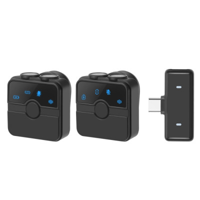 PULUZ SmartLink WS300 Magnetický lavalier bezdrôtový mikrofón s nabíjacím puzdrom, prijímačom Type-C RX a 2 mikrofónmi