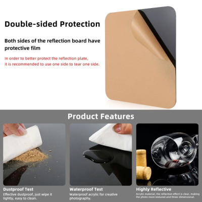 Acrylic reflective board PULUZ 30cm, black