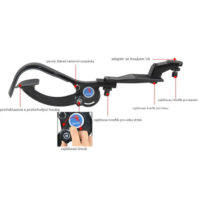 QZSD Q440 Universální ramenní opěrka a stabilizátor, DSLR zrcadlovky a digitální fotoaparáty
