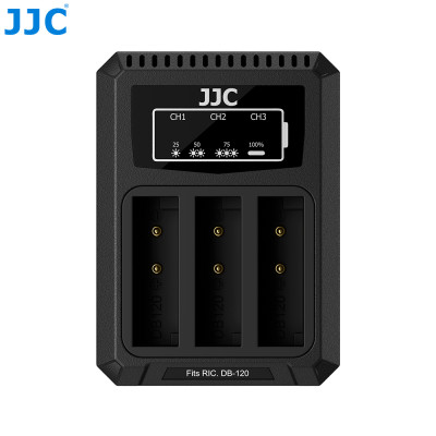 JJC Battery Charger for three RICOH DB-120 batteries