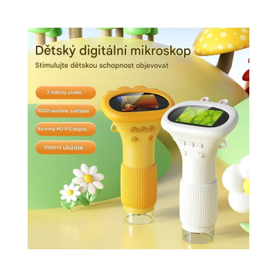Handheld microscope for students and budding naturalists with LED backlight, white