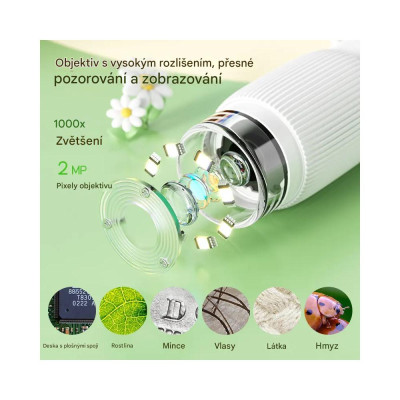 Ručný mikroskop pre študentov a začínajúcich prírodovedcov s LED podsvietením, hnedý