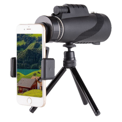 Monokulární kapesní dalekohled 80 x 100, s mini stativem a držákem na telefon, BAK4