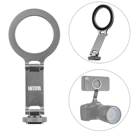 MITOYA SCARAB, magnetic phone holder with Cold Shoe mount + 1/4" tripod mount