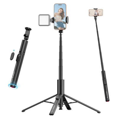Ulanzi MT86, Mini stativ na telefon se svorkou, selfie tyč, dálkové ovládání, 32,5 - 153 cm
