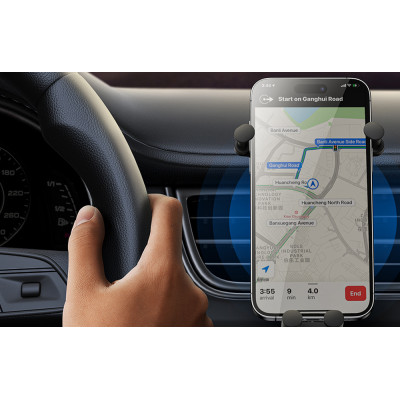 Stable gravity wireless car charging holder Baseus Pro 15W (black), for ventilation grille