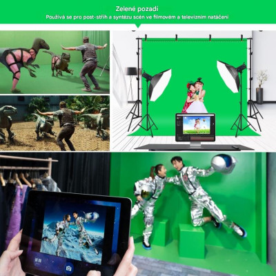 Puluz 2x3 m photo background mounting kit / stand + 3 photo backgrounds PKT5205