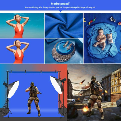 Puluz 2x3 m photo background mounting kit / stand + 3 photo backgrounds PKT5205