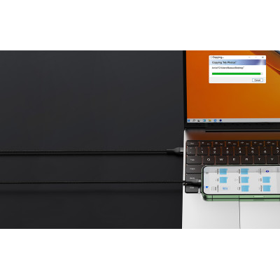 Baseus Flash Series 3-in-1 USB Cable, USB-C + micro USB + Lightning, 100W, 1.2 m (black)