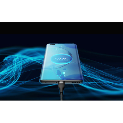 Kábel USB 3 v 1 zo série Baseus Flash, USB-C + micro USB + Lightning, 100 W, 1,2 m (čierny)