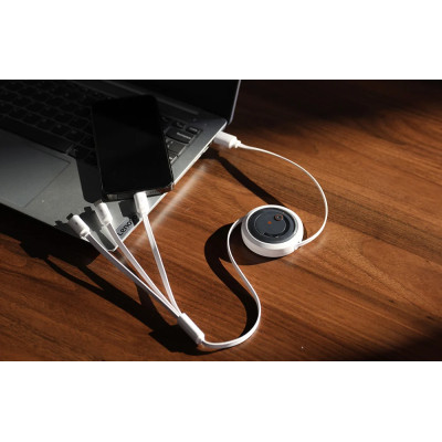 Baseus Free2Draw 3-in-1 Quick Charging Cable, USB to micro USB+USB-C+Lightning, 3.5 A, 1.1 m (white)