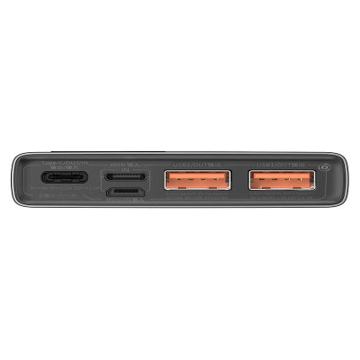 Powerbank Baseus Adaman Metal, 10000mAh, 2xUSB, USB-C, Lightning, MicroUSB 22,5W (black)