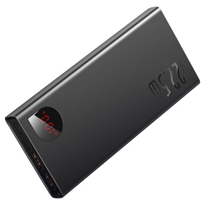 Powerbank Baseus Adaman Metal, 10000mAh, 2xUSB, USB-C, Lightning, MicroUSB 22,5W (čierna)