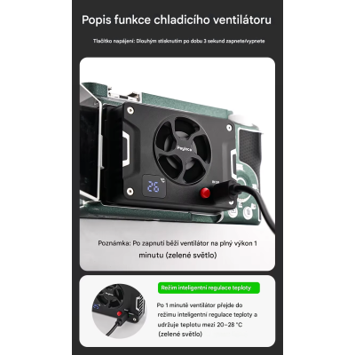 Externý chladiaci ventilátor pre fotoaparáty, JN-108 pre Fuji, Nikon, Sony