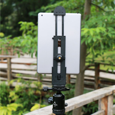 Adjustable holder for tablet, ipad, phone, tripod mount with 1/4" screw