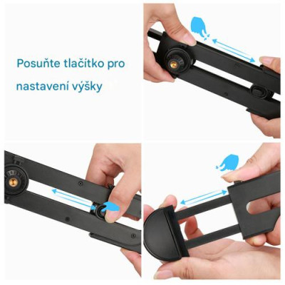 Nastaviteľný držiak pre tablet, ipad, telefón, držiak na statív so skrutkou 1/4"